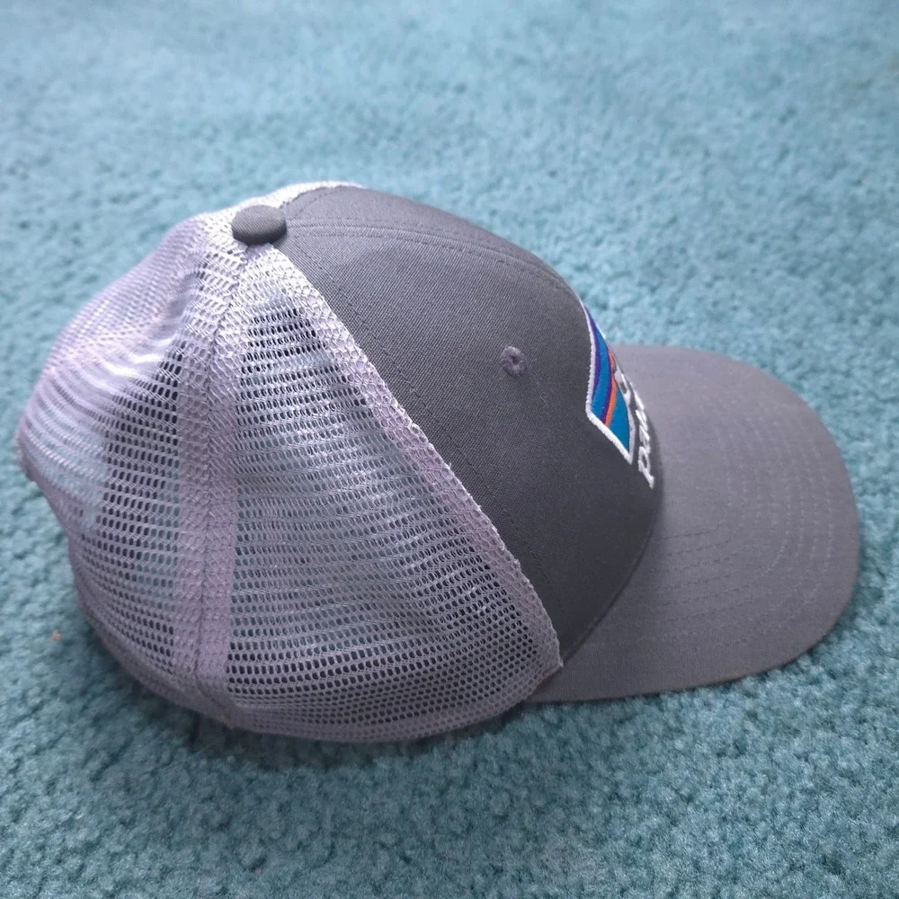 Patagonia P-6 Logo Trucker Hat Grey Mesh Snapback Cap NetPlus Brim Unisex Cover